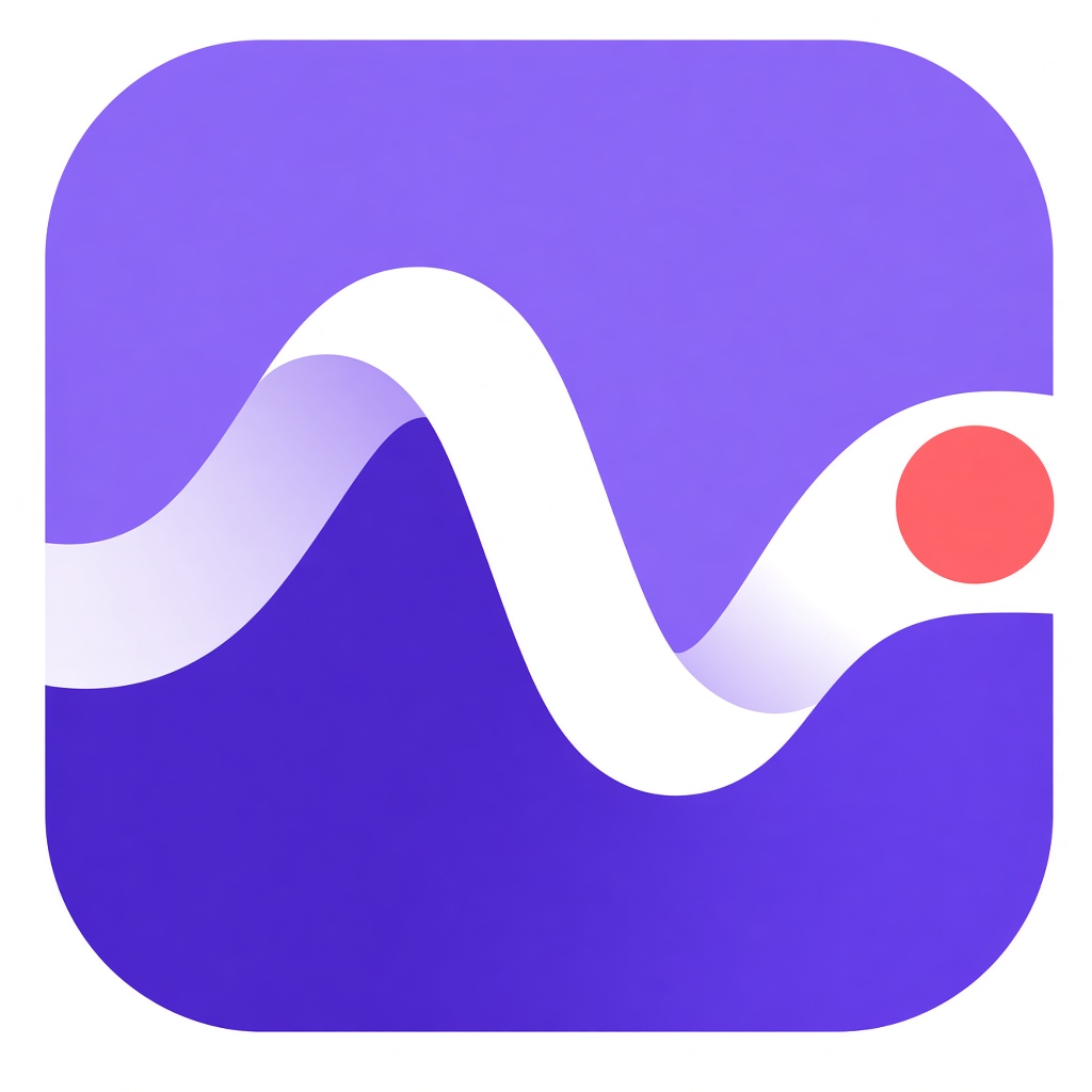 Icono de Laurai, onda violeta con un punto coral